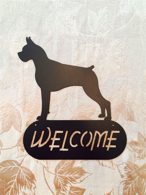 Metal Boxer Welcome Sign 